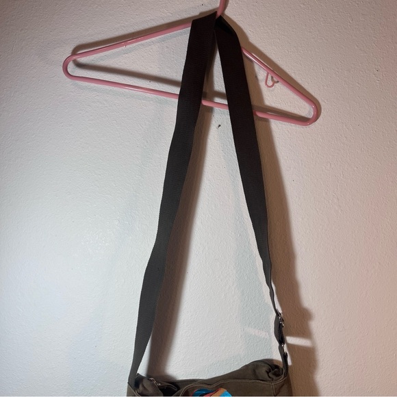 VTG Custo Barcelona Graphic Canvas Crossbody Bag | Y2K Art Face Embroidery - Picture 7 of 16